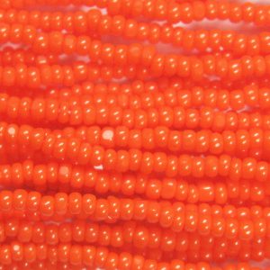 13/0 Czech Charlotte Cut Seed Bead, Opaque Dark Orange