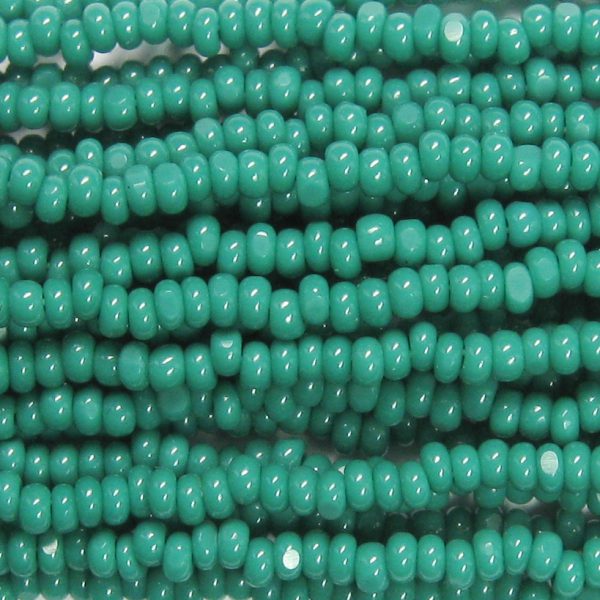 13/0 Czech Charlotte Cut Seed Bead, Opaque Dark Green