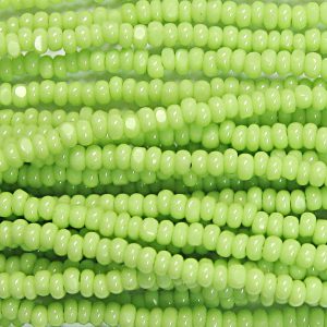 13/0 Czech Charlotte Cut Seed Bead, Opaque Lime Green