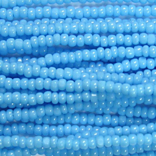13/0 Czech Charlotte Cut Seed Bead, Opaque Baby Blue