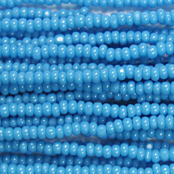 13/0 Czech Charlotte Cut Seed Bead, Opaque Blue Turquoise