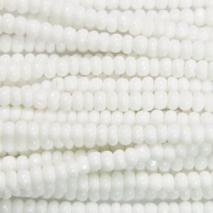 13/0 Czech Charlotte Cut Seed Bead, Opaque White