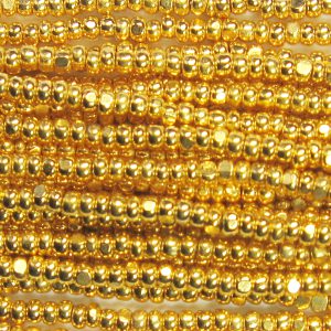 15/0 Czech Charlotte Cut Seed Bead, 24k Gold Electroplated over Glass