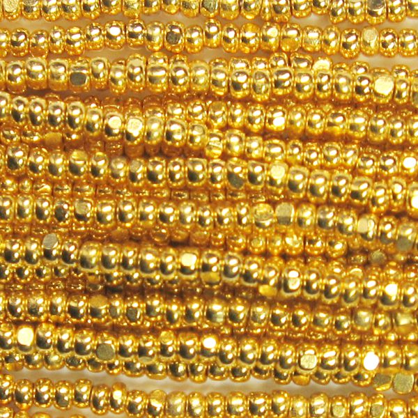 15/0 Czech Charlotte Cut Seed Bead, 24k Gold Electroplated over Glass