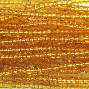 13/0 Czech Charlotte Cut Seed Bead, Transparent Topaz