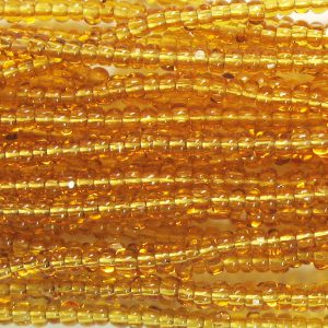 13/0 Czech Charlotte Cut Seed Bead, Transparent Topaz