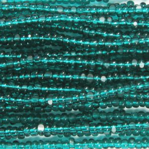 13/0 Czech Charlotte Cut Seed Bead, Transparent Emerald Green