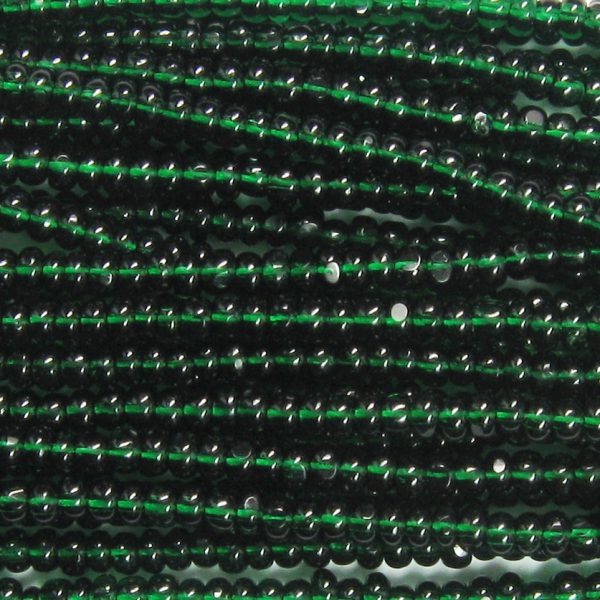 13/0 Czech Charlotte Cut Seed Bead, Transparent Bottle Green