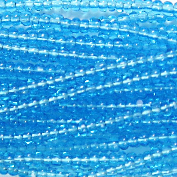 13/0 Czech Charlotte Cut Seed Bead, Transparent Aqua Blue