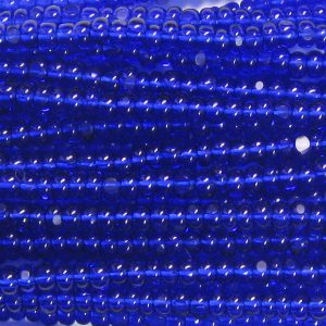 13/0 Czech Charlotte Cut Seed Bead, Transparent Cobalt Blue