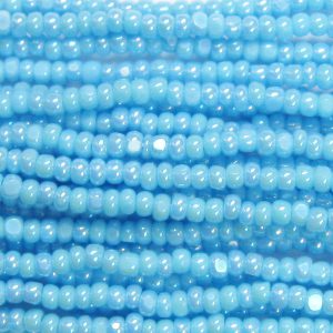 13/0 Czech Charlotte Cut Seed Bead, Opaque Baby Blue AB