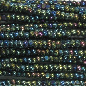 13/0 Czech Charlotte Cut Seed Bead, Green Iris