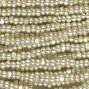 13/0 Charlotte Cut Metallic Galvanized Silver Czech Seed Bead