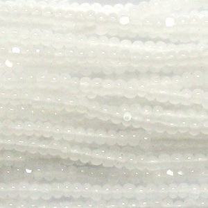 13/0 Czech Charlotte Cut Seed Bead, Waxy White