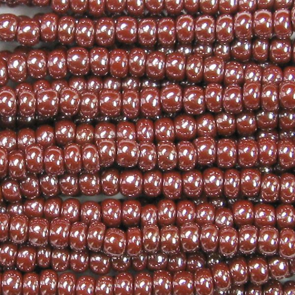 11/0 Czech Seed Bead, Opaque Brown Luster