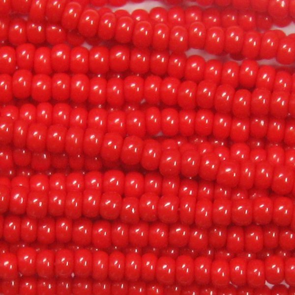 11/0 Czech Seed Bead, Opaque Red