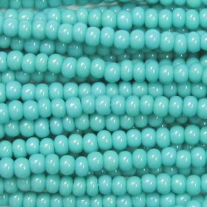 11/0 Czech Seed Bead, Opaque Green Turquoise