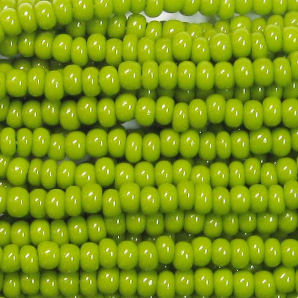 11/0 Czech Seed Bead, Opaque Olive Green