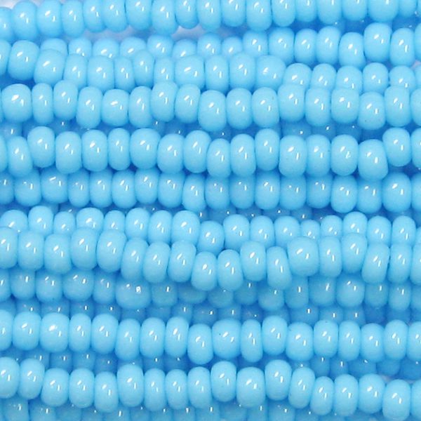 11/0 Czech Seed Bead, Opaque Baby Blue