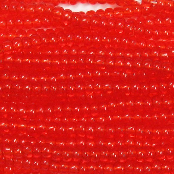 11/0 Czech Seed Bead, Transparent Light Ruby