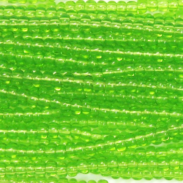 11/0 Czech Seed Bead, Transparent Olivine