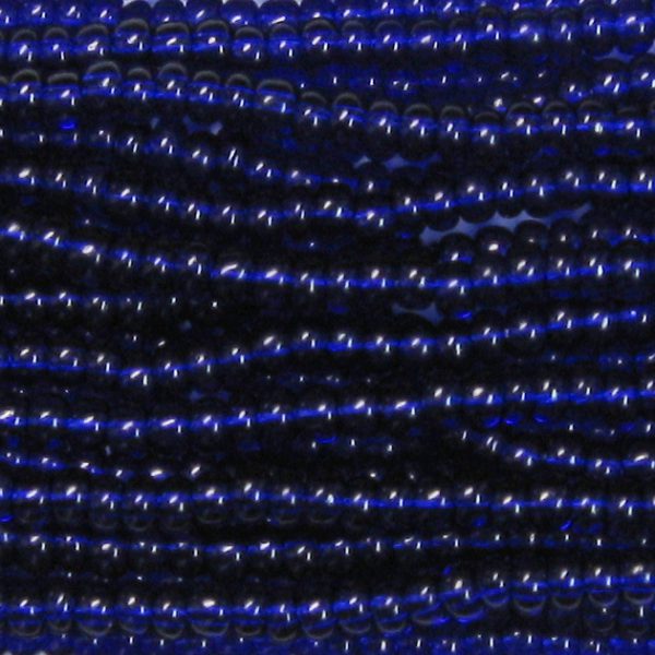 11/0 Czech Seed Bead, Transparent Cobalt Blue