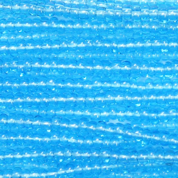 11/0 Czech Seed Bead, Transparent Aqua Blue