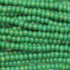 11/0 Czech Seed Bead, Opaque Green AB
