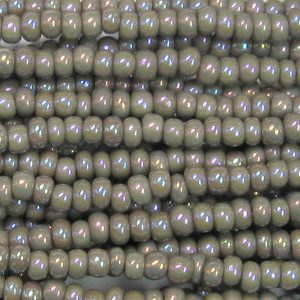 11/0 Czech Seed Bead, Opaque Grey AB