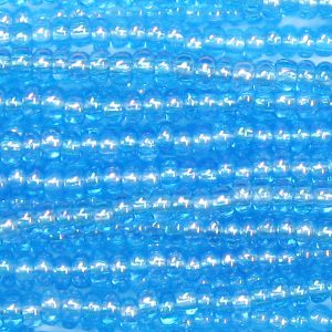 11/0 Czech Seed Bead, Transparent Aqua Blue AB
