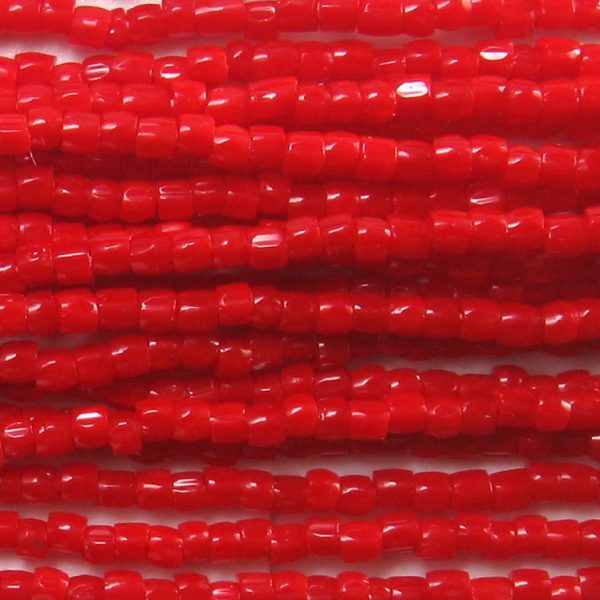 12/0 Czech Three Cut Seed Bead, Opaque Red