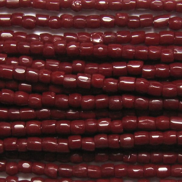 12/0 Czech Three Cut Seed Bead, Opaque Maroon