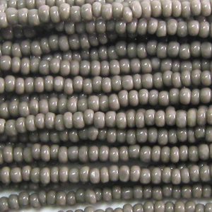 13/0 Czech Charlotte Cut Seed Bead, Opaque Grey