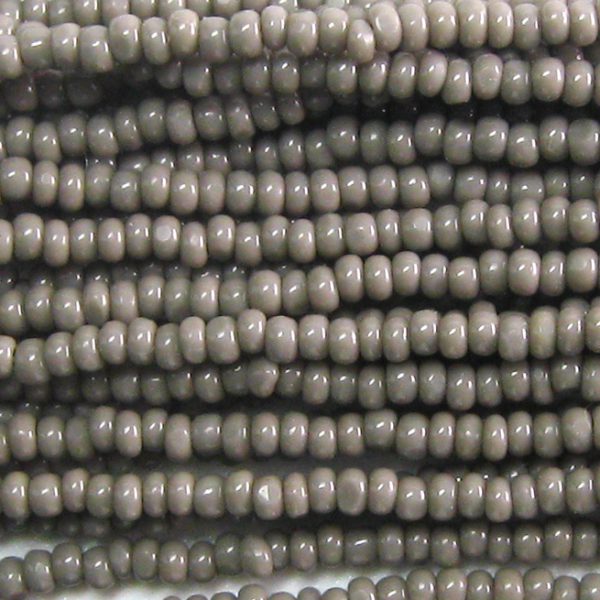 13/0 Czech Charlotte Cut Seed Bead, Opaque Grey