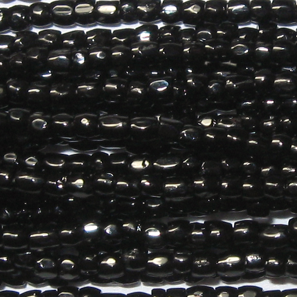 12/0 Czech Three Cut Seed Bead, Opaque Black
