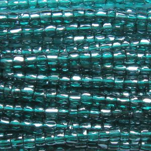 12/0 Czech Three Cut Seed Bead, Transparent Emerald Luster