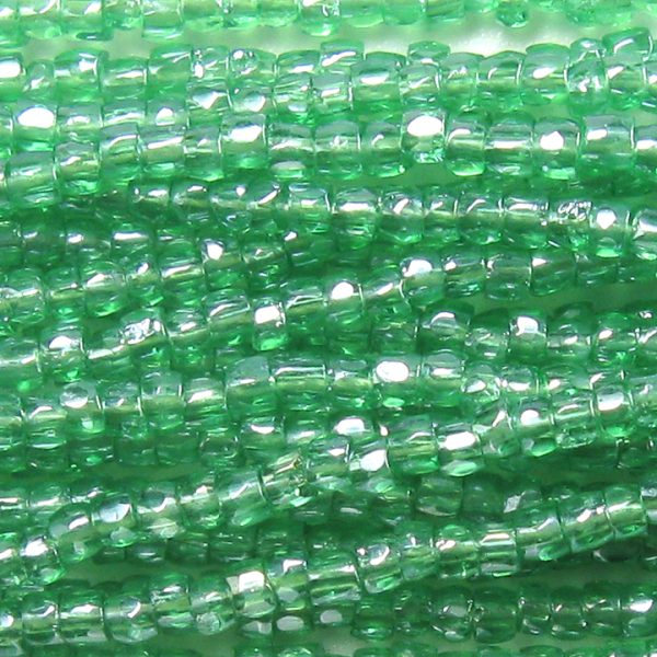 12/0 Czech Three Cut Seed Bead, Transparent Peridot Luster