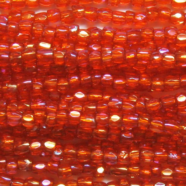 12/0 Czech Three Cut Seed Bead, Transparent Dark Hyacinth AB