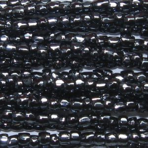 12/0 Czech Three Cut Seed Bead, Gunmetal