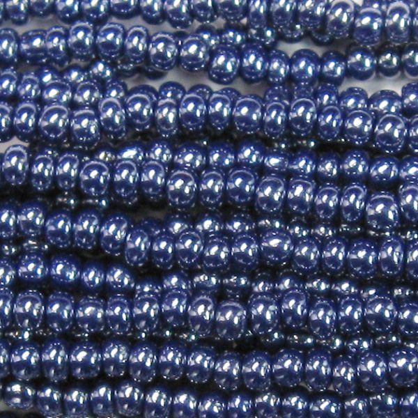 11/0 Czech Seed Bead, Opaque Navy Blue Luster