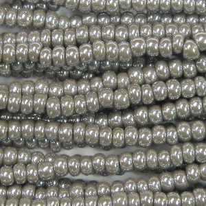 11/0 Czech Seed Bead, Opaque Grey Luster