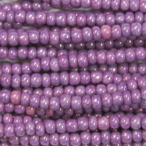 11/0 Czech Seed Bead, Opaque Gold Luster Purple