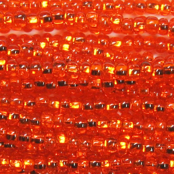 11-0 Silver Lined Dark Orange Czech Seed Bead