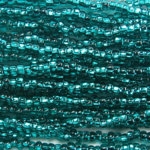 11-0 Silver Lined Emerald Green Czech Seed Bead