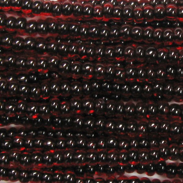 11-0 Two Tone Black Lined Ruby Red-Black Czech Seed Bead