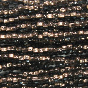 11/0 Czech Seed Bead, Copper Lined Black Diamond