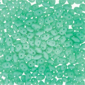 2.5x5mm SuperDuos Opaque Turquoise Green