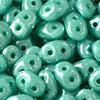 2.5x5mm SuperDuos, Opaque Turquoise Green Luster