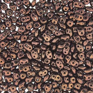 2.5x5mm SuperDuo, Metallic Dark Copper