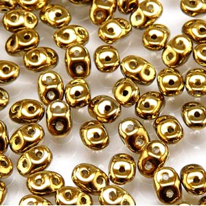 2.5x5mm SuperDuo, Metallic Gold